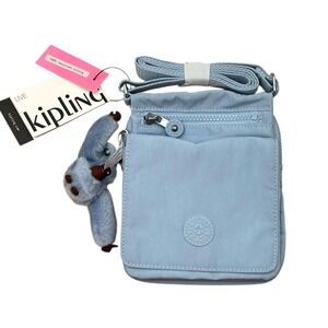 Kipling Eldorado Women's Small Nylon Crossbody Bag Light‎ Blue Water Resistant